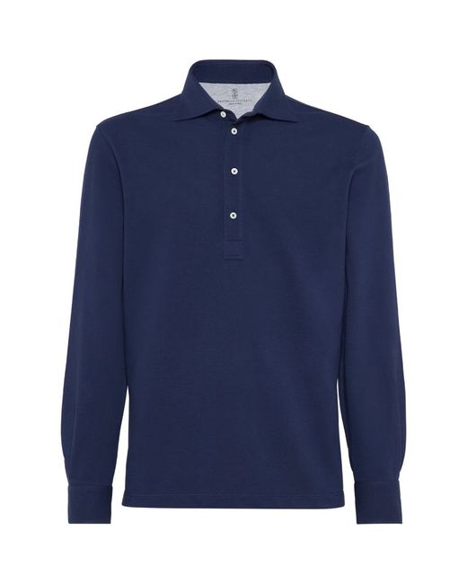 Brunello Cucinelli Long-Sleeve Polo Shirt