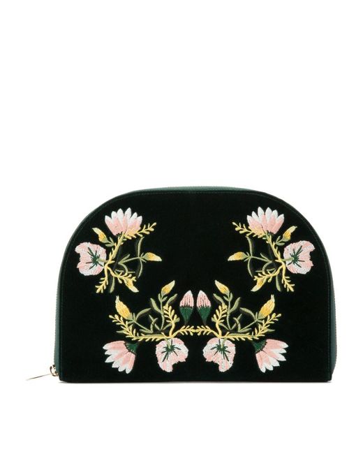 Wolf Embroidered Zoe Zip-Up Jewellery Case