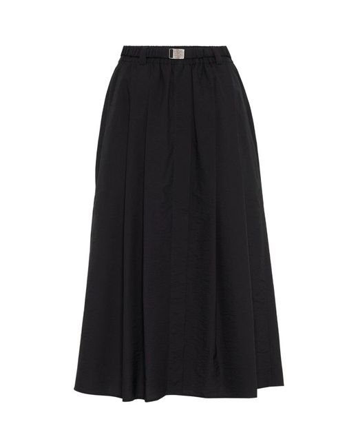 Brunello Cucinelli Cotton Poplin Midi Skirt