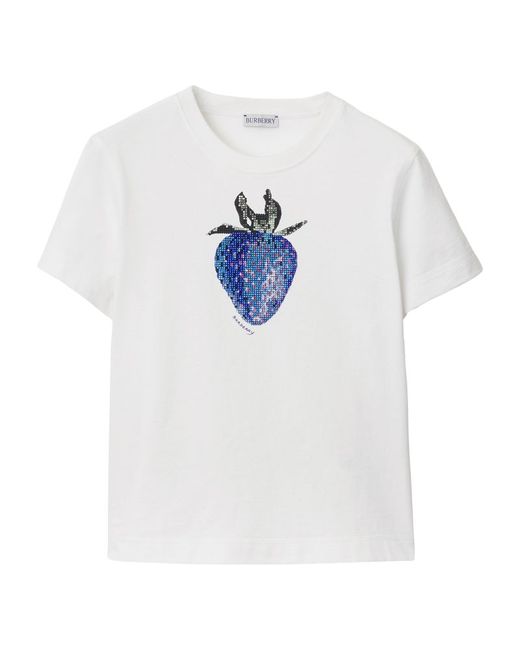 Burberry Crystal-Embellished Strawberry T-Shirt