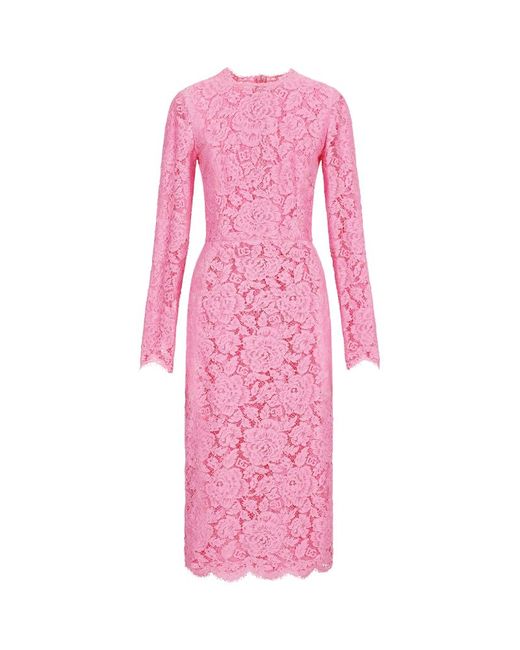 Dolce & Gabbana Lace Floral Midi Dress