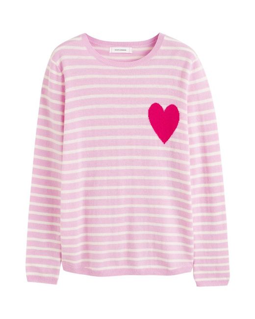 Chinti And Parker Wool-Cashmere Breton Heart Sweater