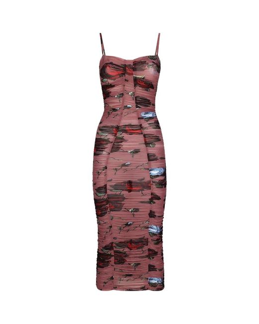 Dolce & Gabbana Ruched Floral Bodycon Dress