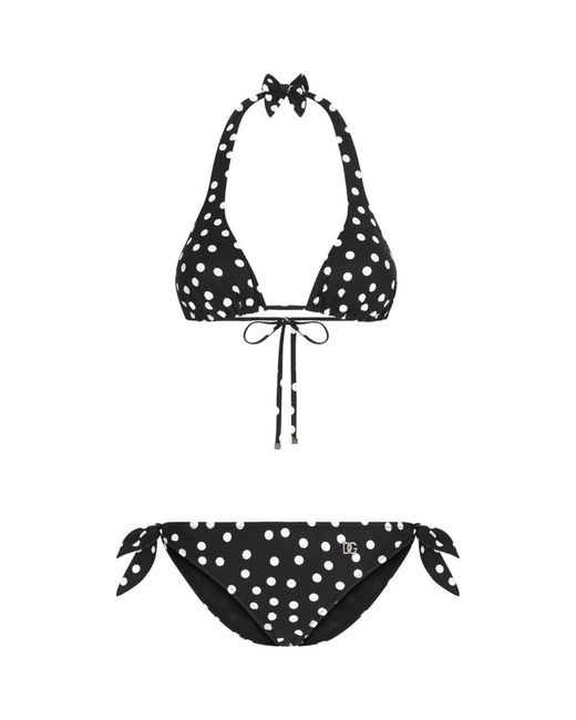 Dolce & Gabbana Polka-Dot Dg Logo Bikini