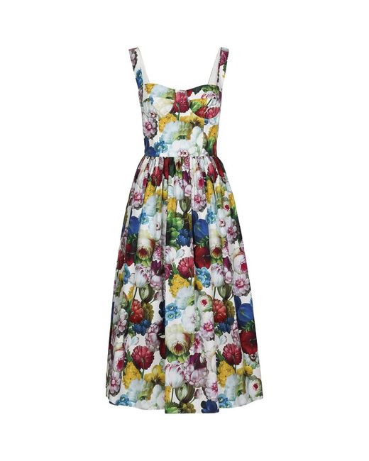 Dolce & Gabbana Silk-Blend Floral-Print Strapless Midi Dress