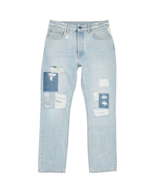 Palm Angels Distressed Patch Slim Jeans