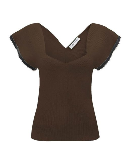 J.W.Anderson Knitted Frill-Trim Top