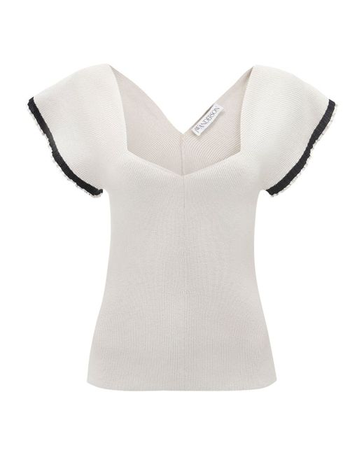 J.W.Anderson Knitted Frill-Trim Top