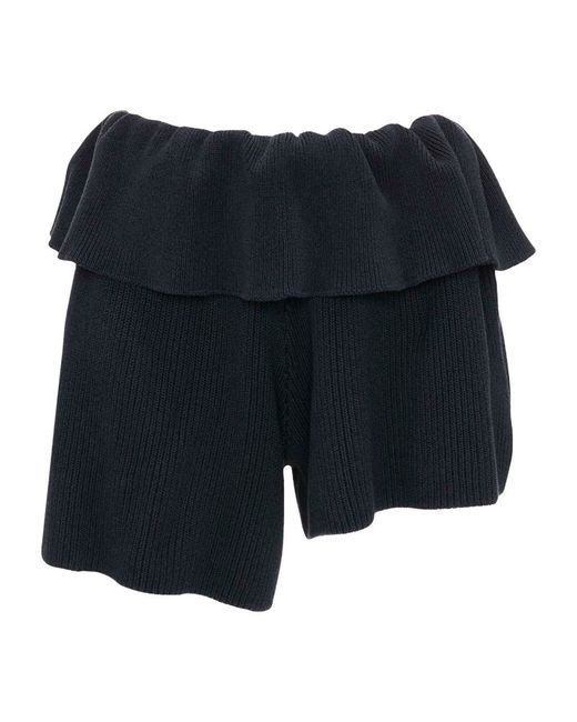 J.W.Anderson Ribbed Fold-Over Asymmetric Shorts