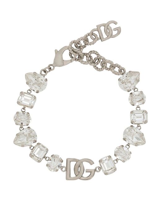 Dolce & Gabbana Rhinestone Dg Logo Bracelet