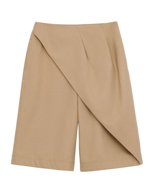 Loewe Cotton-Blend Wrapped Pleated Shorts