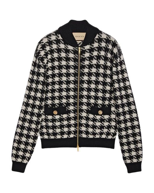 Gucci Houndstooth Bomber Jacket