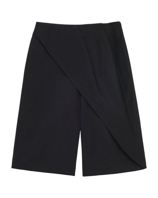 Loewe Cotton-Blend Wrapped Pleated Shorts