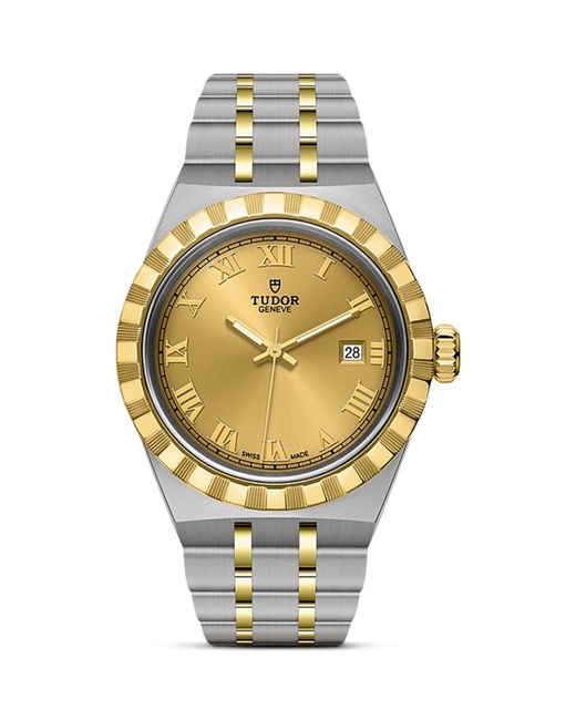 Tudor Royal Stainless Steel And Yellow Watch 28Mm