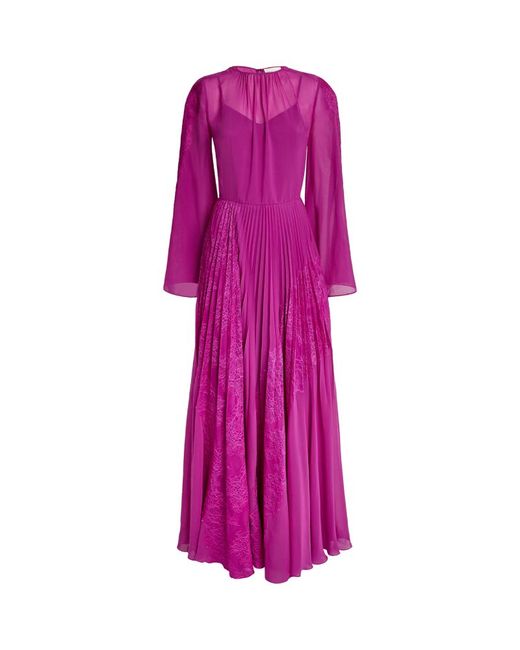 Honayda Long-Sleeved Pleated Gown