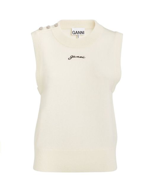 Ganni Merino Wool-Cashmere Sweater Vest