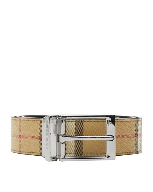 Burberry Leather House Check Reversible Belt