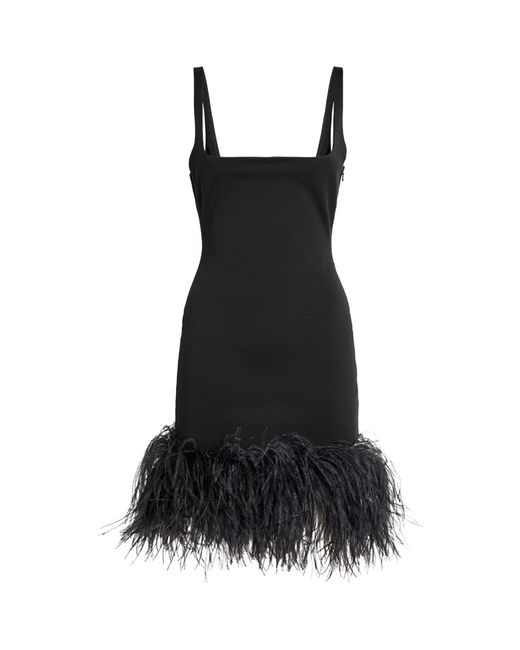 16Arlington Marabou-Feather Trimmed Mini Dress
