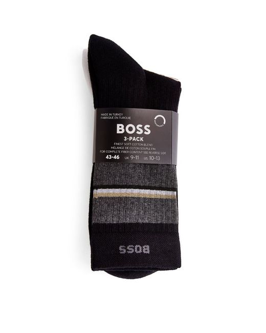 Boss Pack Of 3 Striped Socks