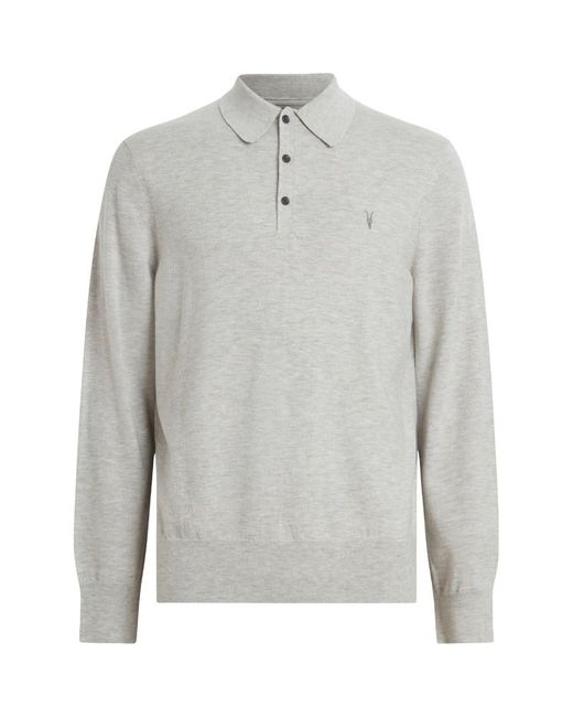 AllSaints Wool-Blend Polo Shirt