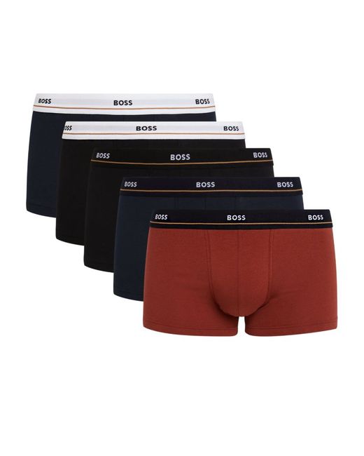 Boss Stretch-Cotton Essential Trunks Pack Of 5