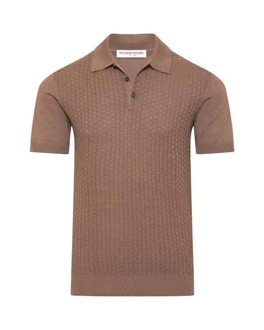 Orlebar Brown Silk-Cotton Blend Burnham Tile Polo Shirt