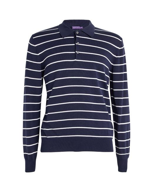 Ralph Lauren Purple Label Striped Long-Sleeve Polo Shirt