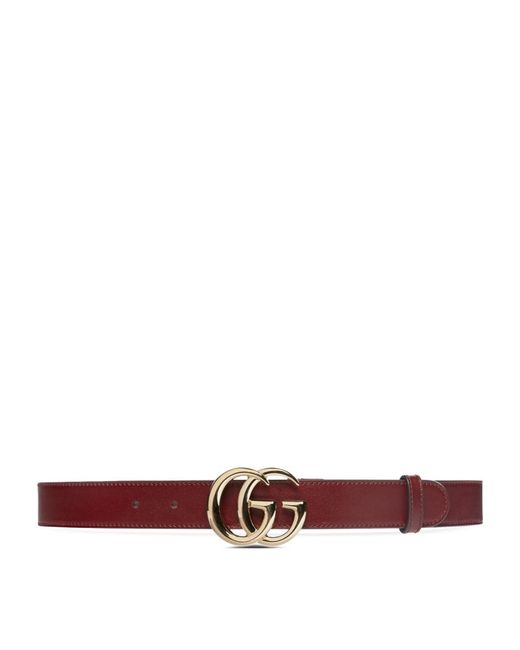Gucci Leather Gg Marmont Thin Belt