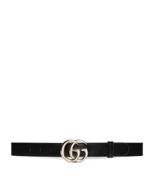 Gucci Leather Gg Marmont Thin Belt