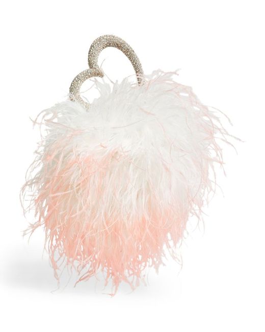 L'alingi Crystal-Embellished Feather Clutch Bag