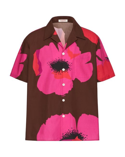 Valentino Garavani Floral-Print Short-Sleeve Shirt