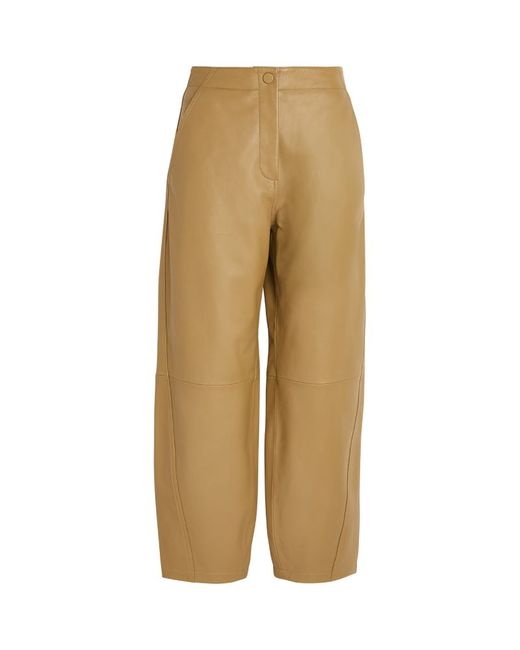 Yves Salomon Leather Cropped Trousers
