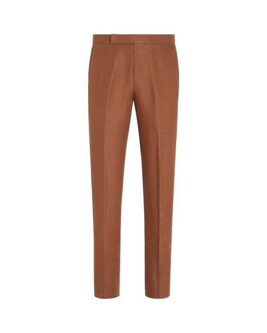 Z Zegna Oasi Linen Tailored Trousers