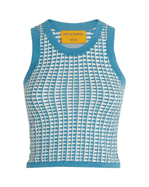Guest in Residence Jacquard Cropped Tank Top