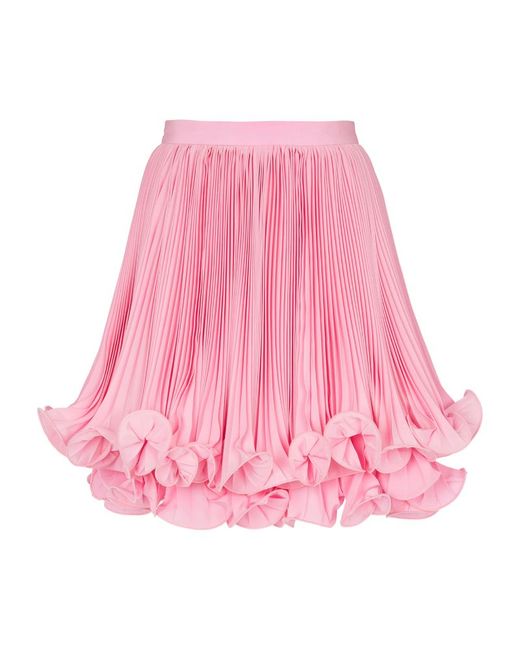 Balmain Pleated Ruffled Mini Skirt