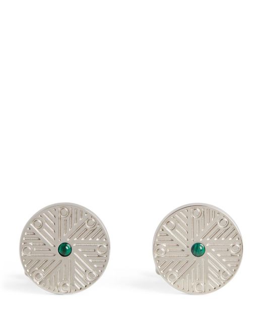 Dunhill Platinum-Plated And Malachite D-Ray Cufflinks