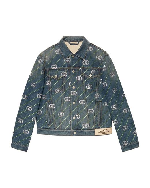 Gucci Crystal Embellished Denim Jacket