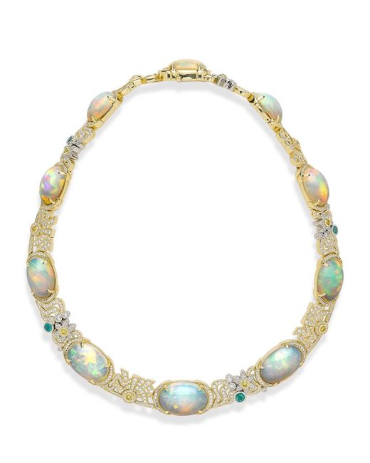 Boodles Platinum Yellow Gold Diamond Opal And Paraiba A Family Journey Liverpool Necklace