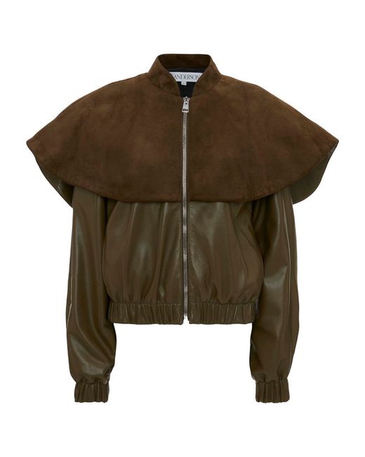 J.W.Anderson Oversized-Collar Leather Bomber Jacket