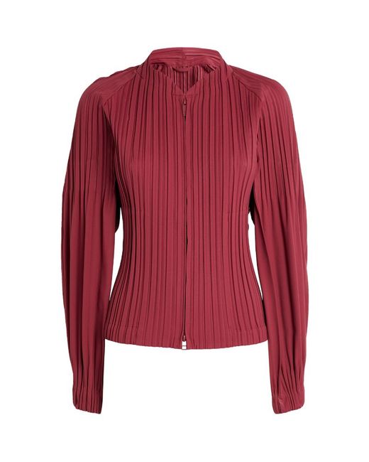 Pleats Please By Issey Miyake Smooth Zip-Up Jacket