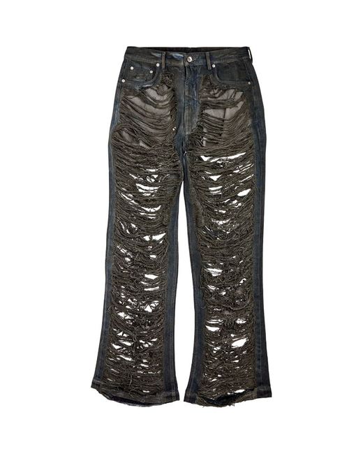 Rick Owens Shredded Straight Jeans