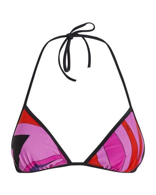 Emilio Pucci Pucci Marmo Print Triangle Bikini Top