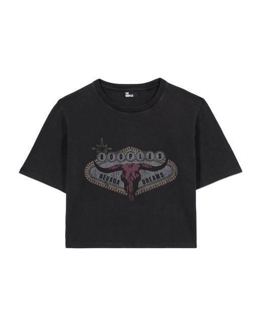 The Kooples Printed Cropped T-Shirt