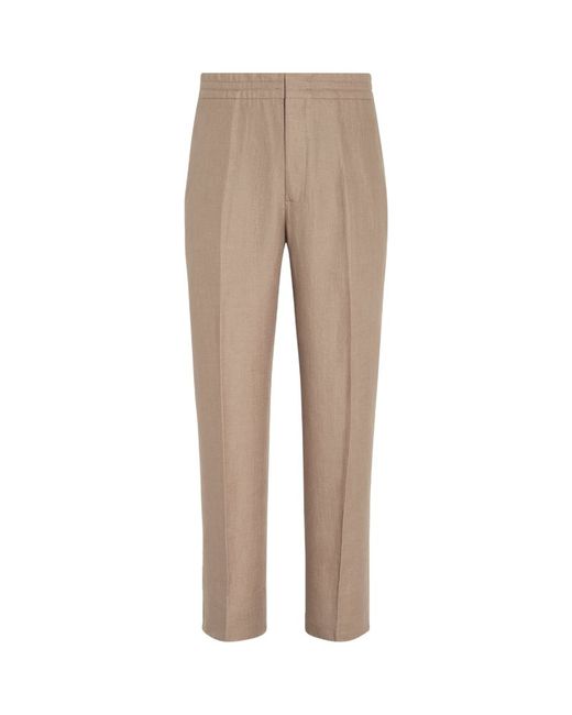 Z Zegna Oasi Linen Straight Trousers