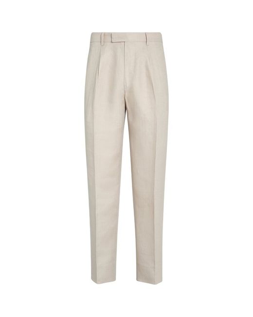 Z Zegna Oasi Linen Tailored Trousers
