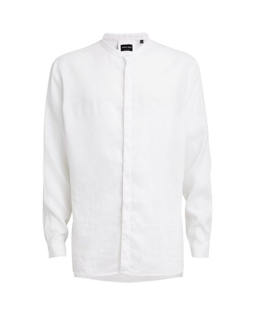 Giorgio Armani Linen Collarless Shirt