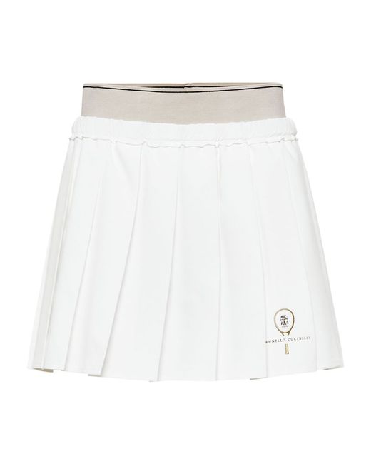 Brunello Cucinelli Poplin Pleated Tennis Skirt