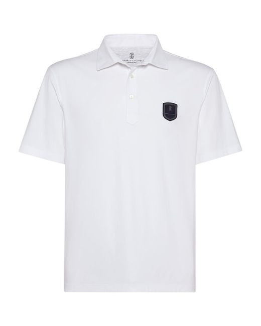 Brunello Cucinelli Tennis Badge Polo Shirt