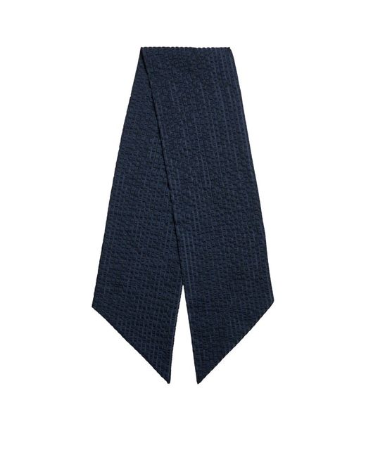 Giorgio Armani Silk-Wool Pleated Logo Scarf