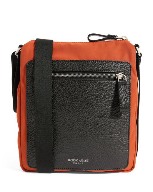 Giorgio Armani Nylon And Leather Crossbody Bag